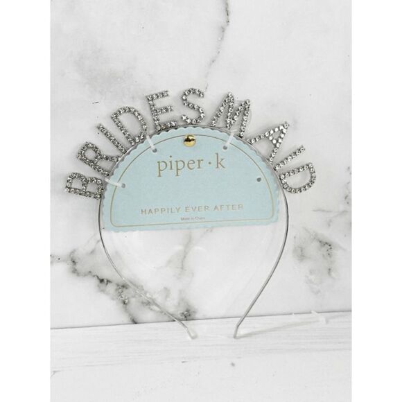 "Bridesmaid" Rhinestone Headband Tiara - Picture 1 of 3